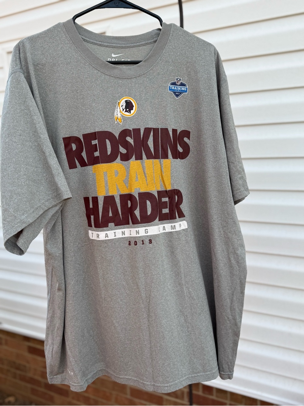 Washington Redskins Nike Dri-FIT Heather Gray Crewneck Tee